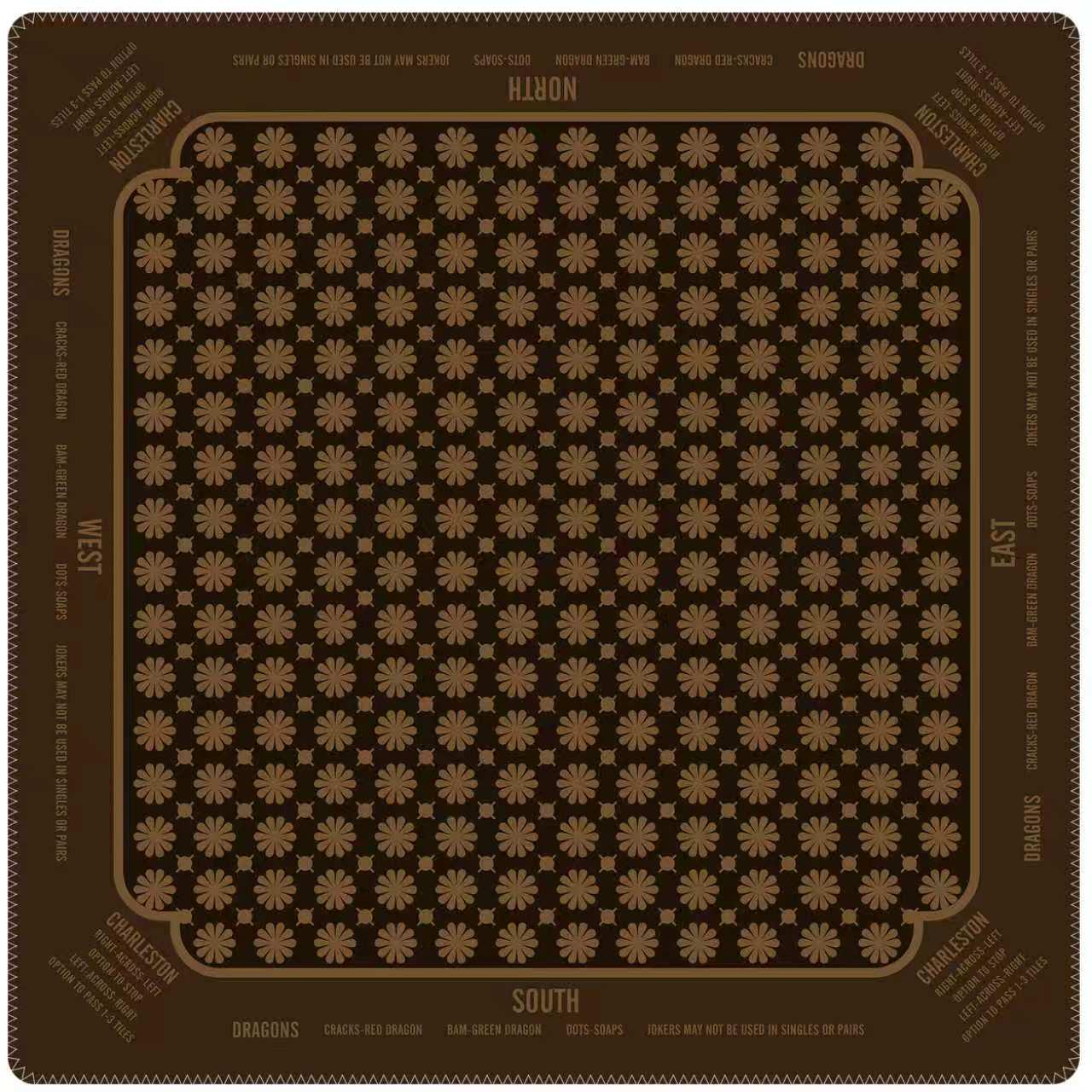 Mahjong Mat with Instructions, Classic Board Game Table Mat with Charleston Rules, Non-Slip Noise Reduction Playing Surface