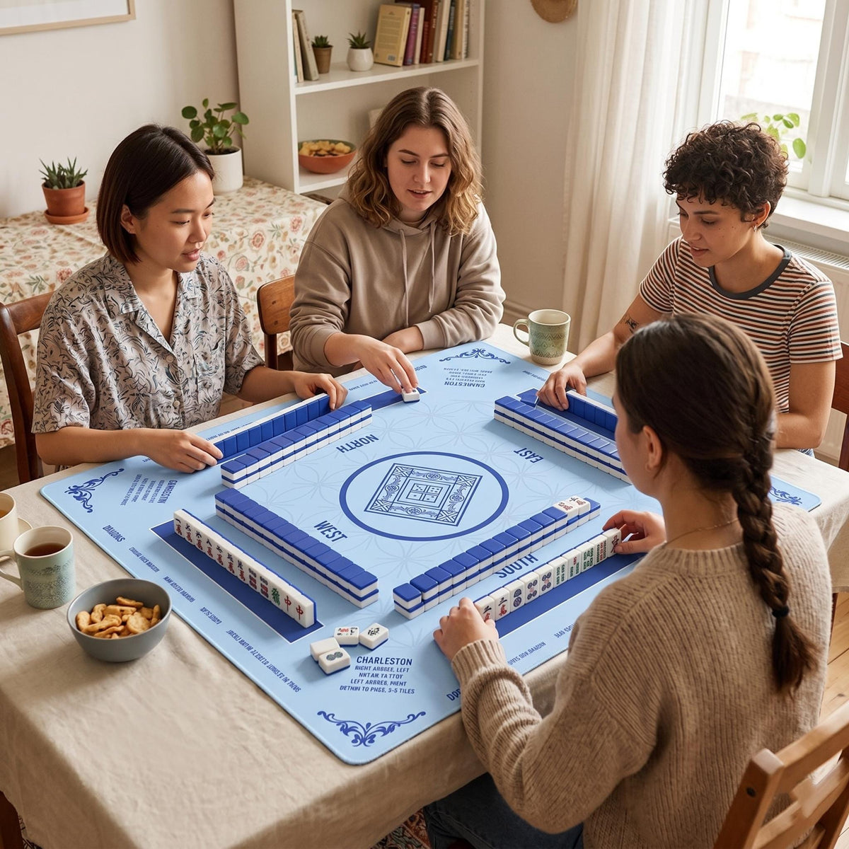 Light Blue Mahjong Mat