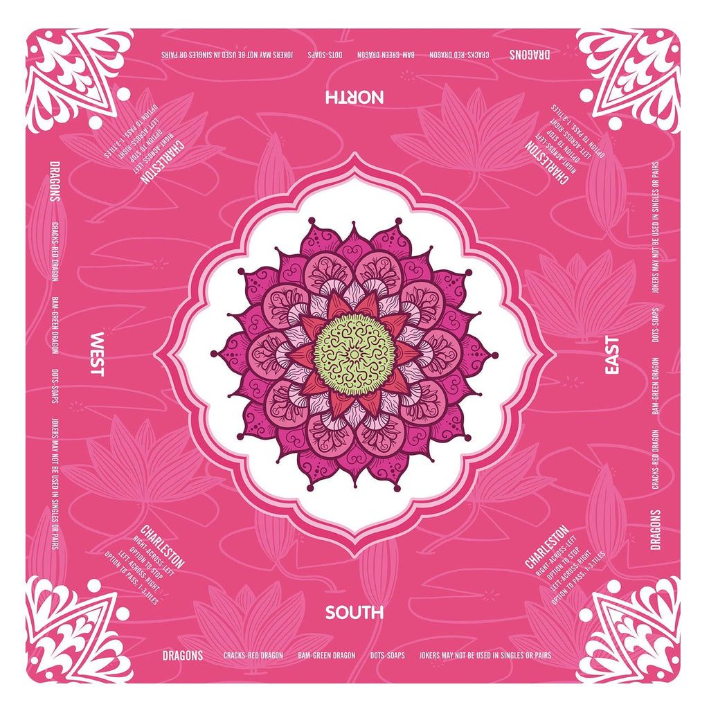 Mandala Mahjong Mat with Instructions, NMJL Play Mat with Charleston Rules, Mahjong Accessories