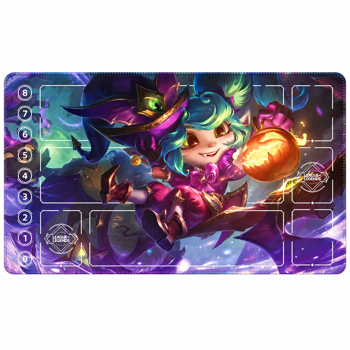 Bewitching Lulu Riftbound playmat full mat with artwork-matched stitched edges