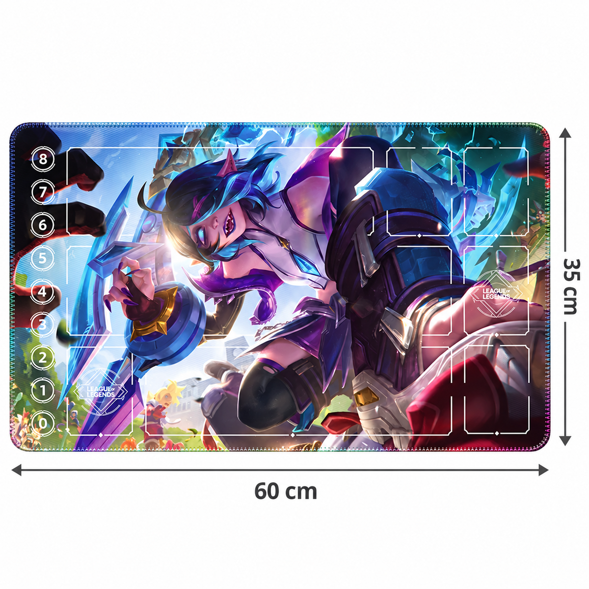 Briar Riftbound playmat dimensions with artwork-matched stitched edges