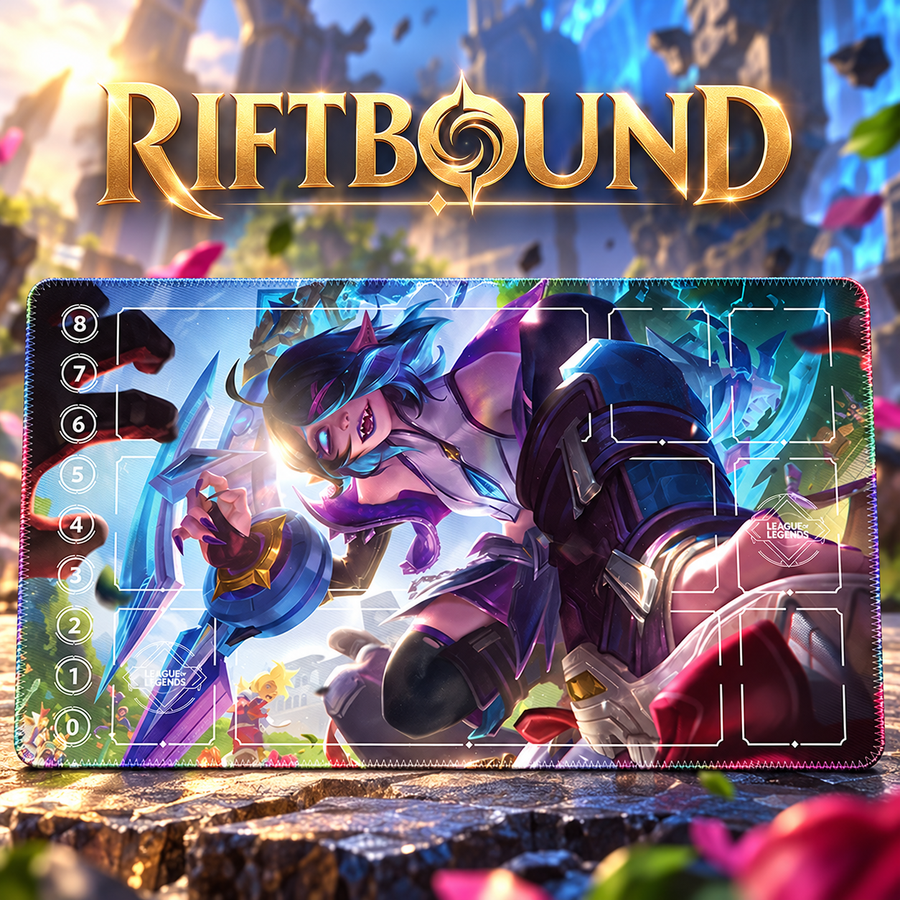 Briar Riftbound playmat hero with artwork-matched stitched edges