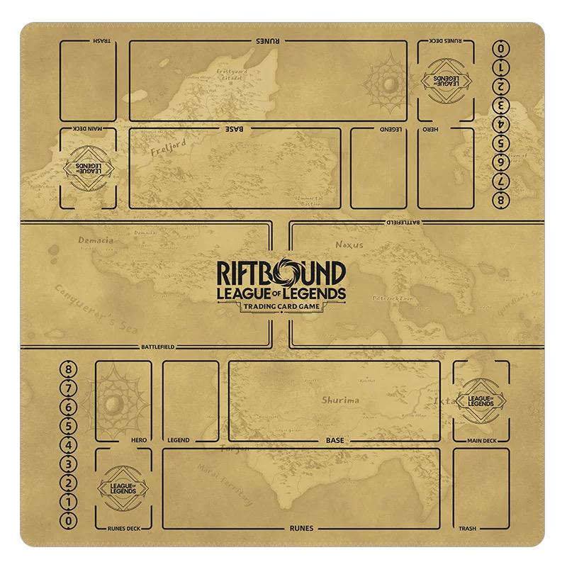 Riftbound TCG Playmat Two Player, League of Legends 24x24 Card Game Mat, Duo Battlefield Tabletop Desk Mat, Gamer Gift