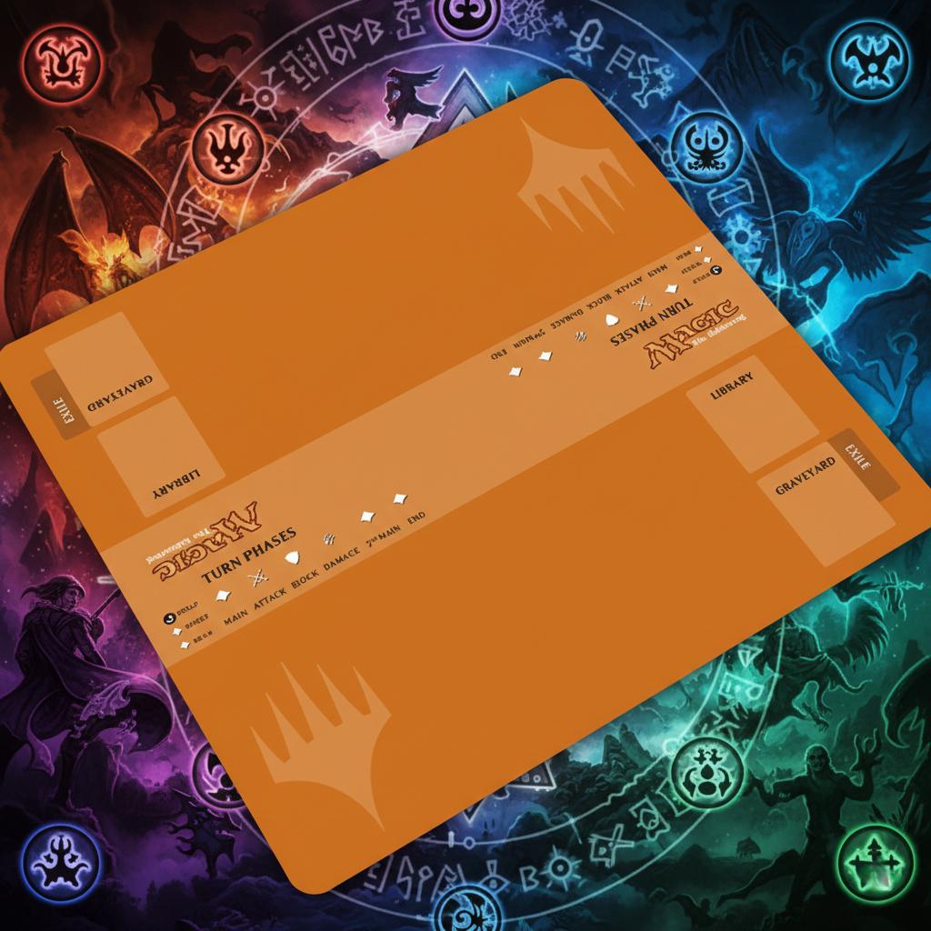 Magic The Gathering 2 Player Playmat - MTG Battle Mat with Zones & Turn Tracker - Professional TCG Tabletop Gaming Mat - 24 x 24"