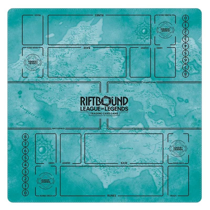 Riftbound TCG Playmat Two Player, League of Legends 24x24 Card Game Mat, Duo Battlefield Tabletop Desk Mat, Gamer Gift