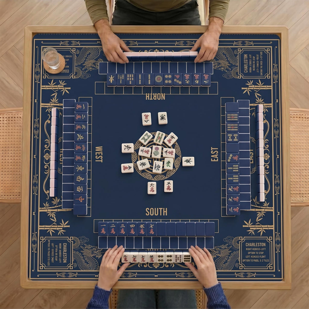 Drachen- & Bambus-Mahjong-Matte