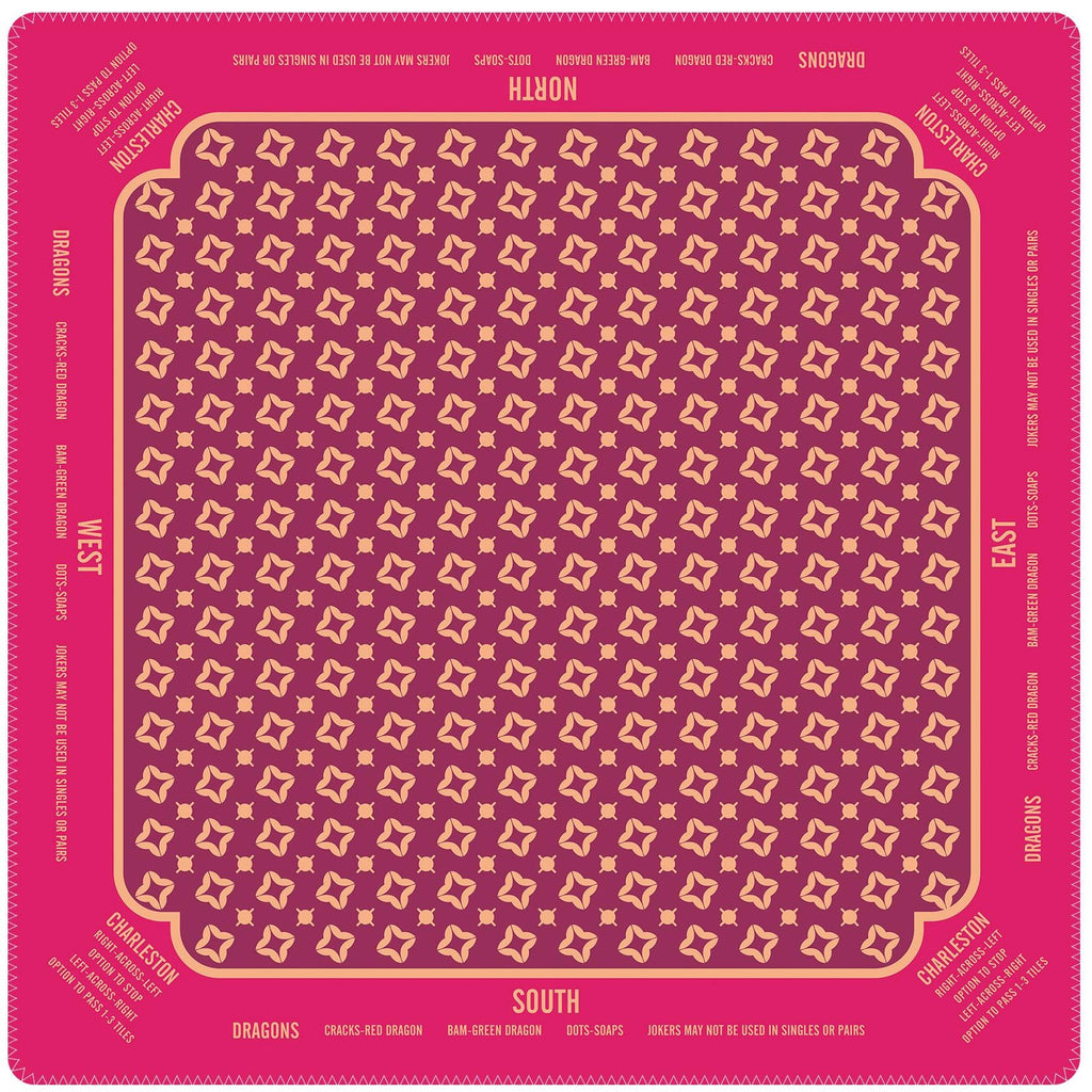 Mahjong Mat with Instructions, Classic Board Game Table Mat with Charleston Rules, Non-Slip Noise Reduction Playing Surface