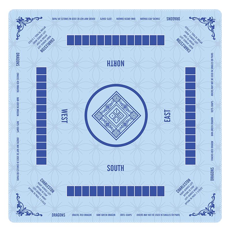 Purple Mahjong Mat with Instructions, Classic Lavender Board Game Table Mat with Charleston Rules, Non-Slip Noise Reduction Playing Surface