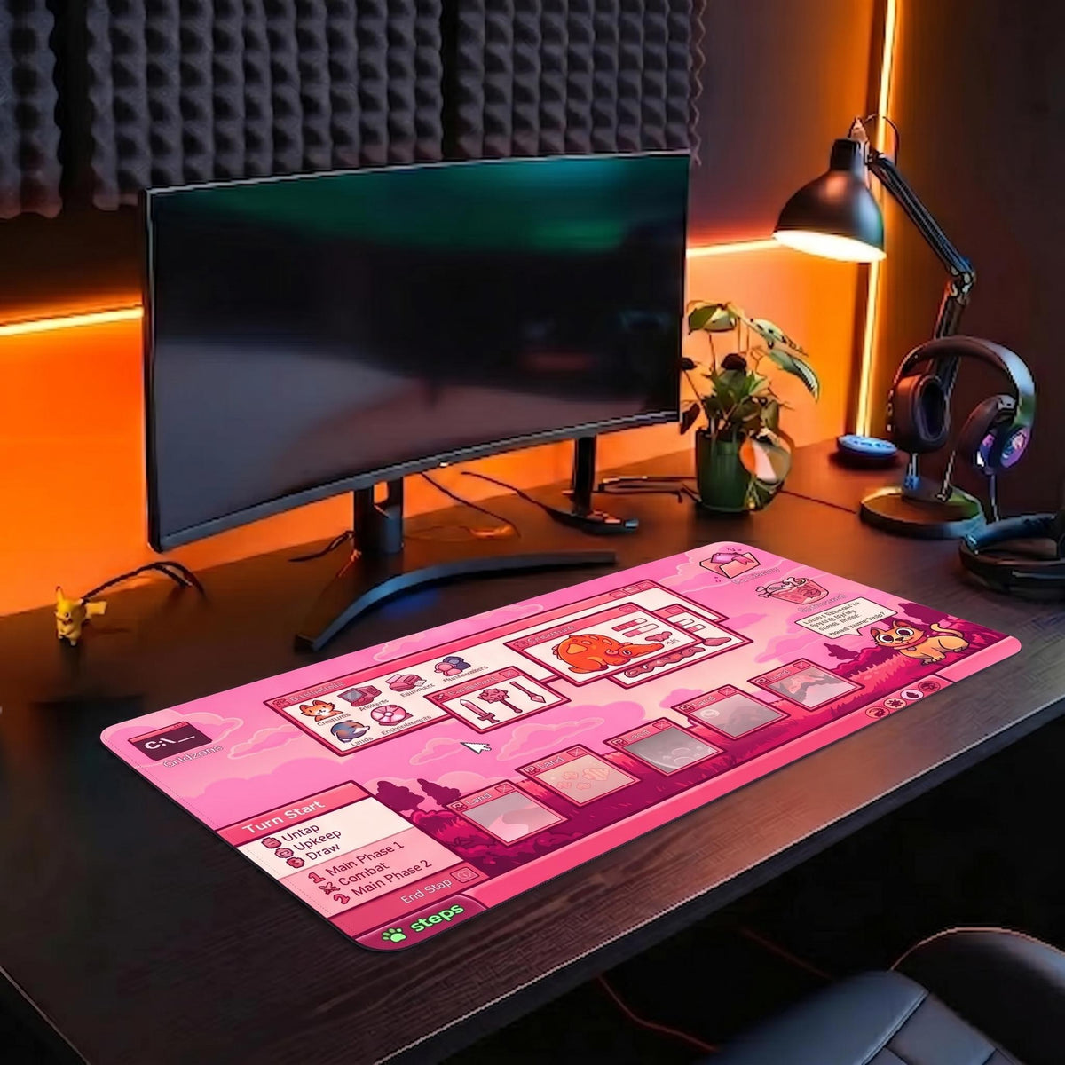 Magic Pink Gaming Desk Mat