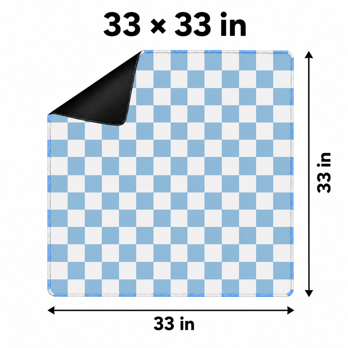 Checker blue mahjong mat 33 by 33 inch dimensions