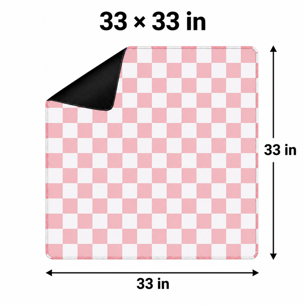 Checker pink mahjong mat 33 by 33 inch dimensions