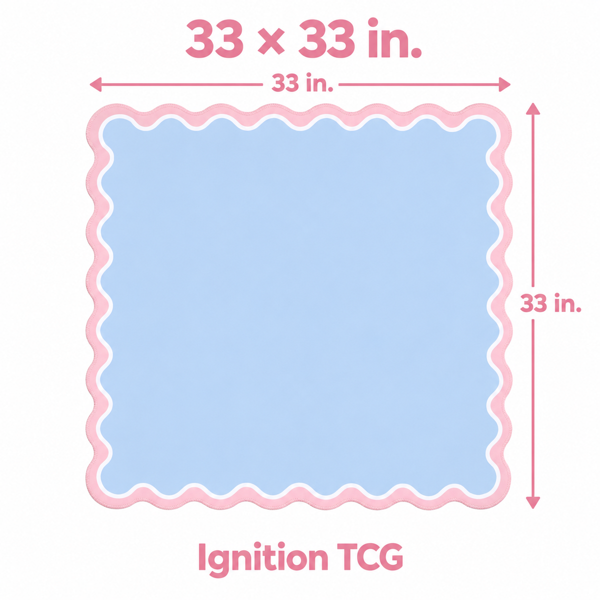 Cotton Candy Scallop mahjong mat 33 x 33 inch dimensions