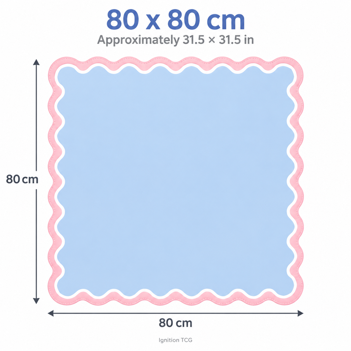 Cotton Candy Scallop mahjong mat 80 x 80 cm dimensions