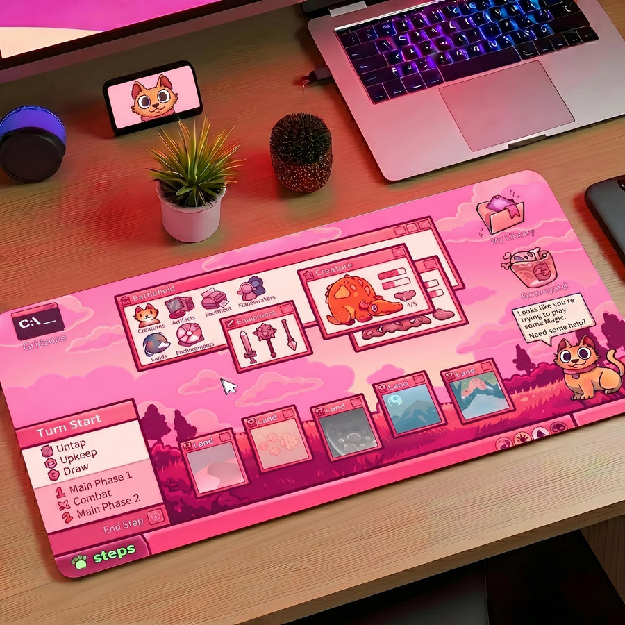 Magic Pink Gaming Desk Mat