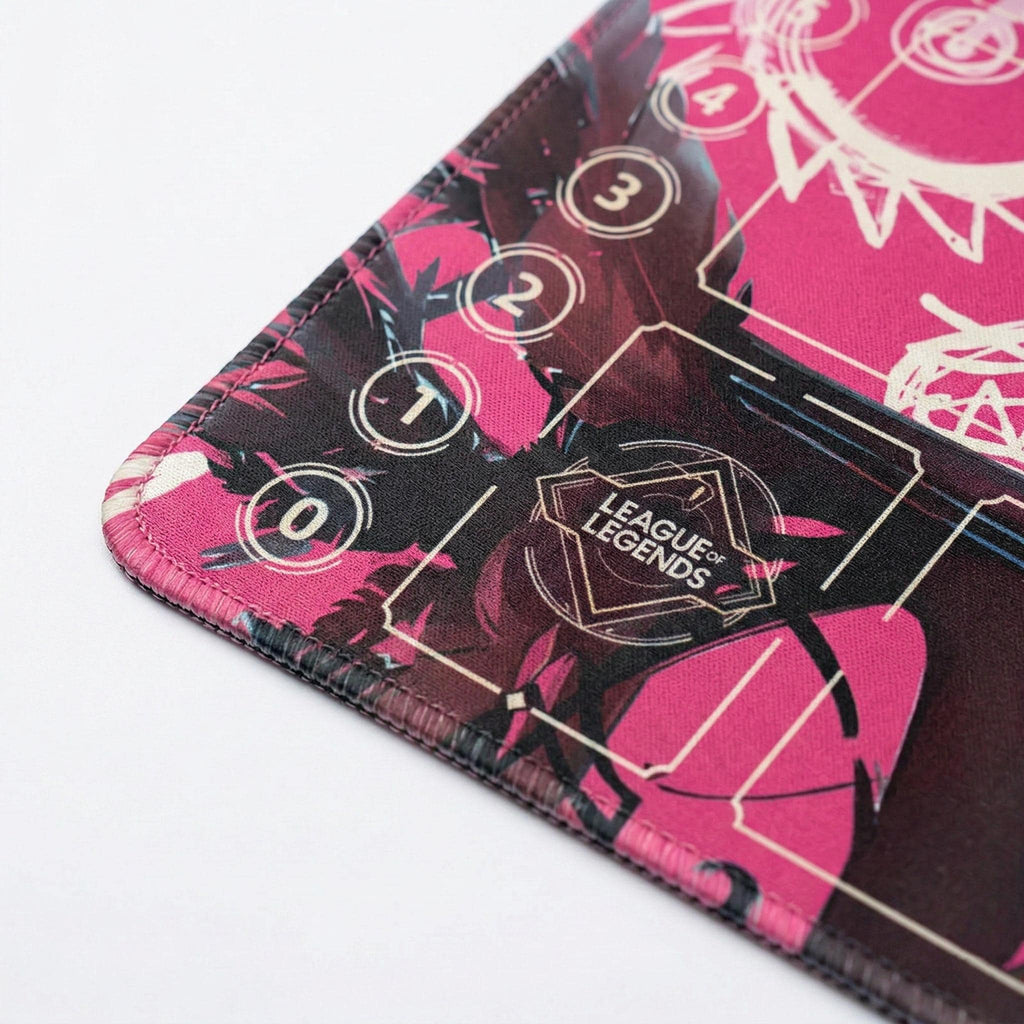 Jinx Arcana Riftbound TCG Playmat with Zones - League of Legends Inspired Trading Card Game - 24" x 14" inches Stitched Edges