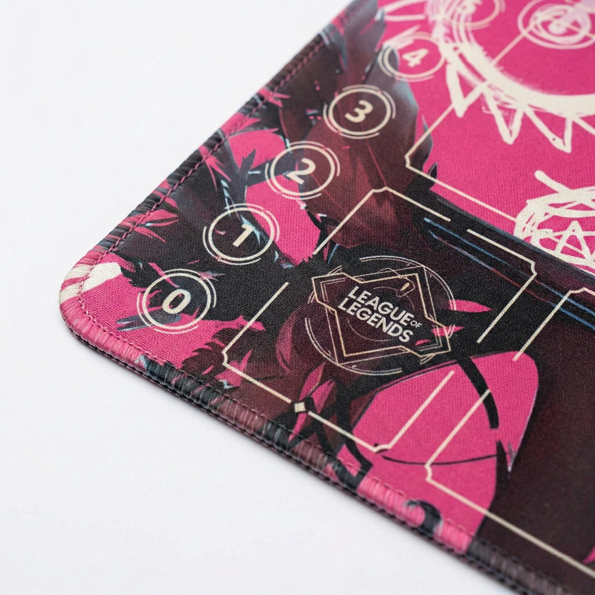 Jinx Arcana Riftbound TCG Playmat with Zones - League of Legends Inspired Trading Card Game - 24" x 14" inches Stitched Edges