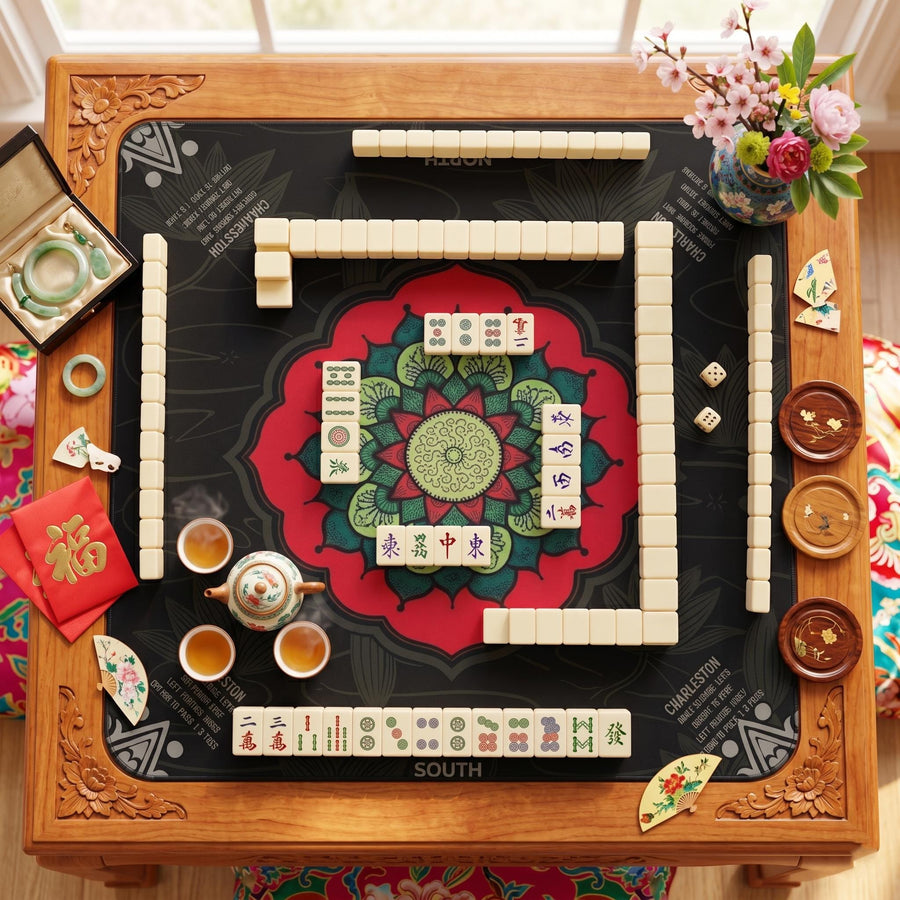 Lotus Flower NMJL Mahjong Mat