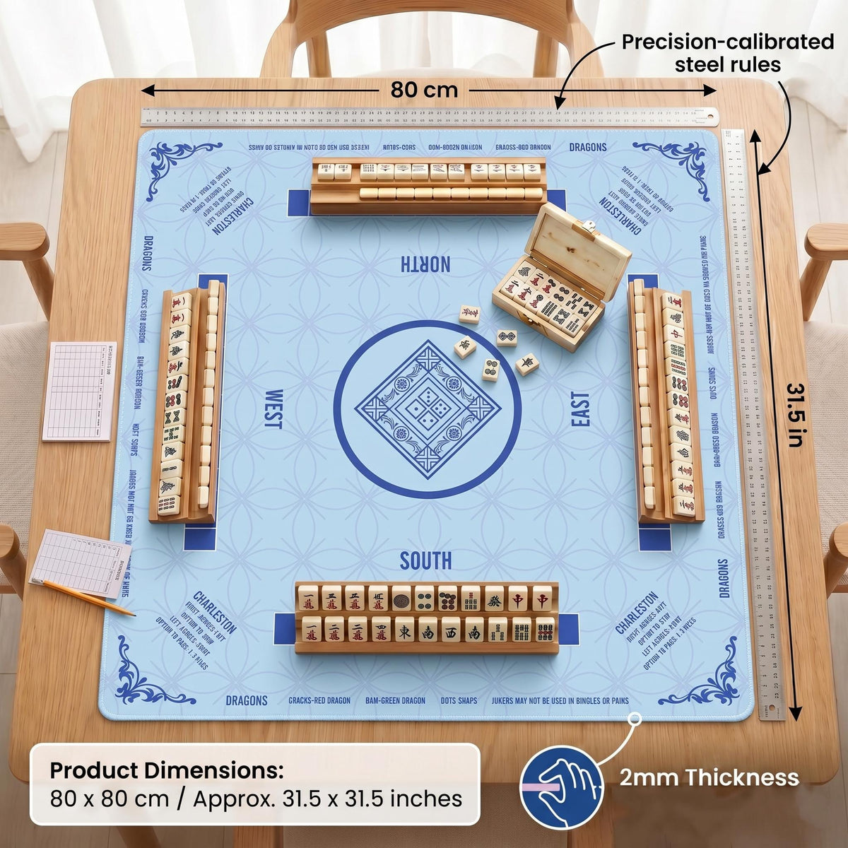 Light Blue Mahjong Mat