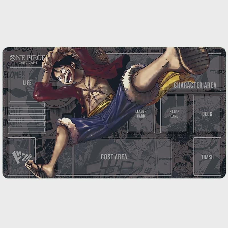 One Piece Card Game Playmat with Zones, Monkey D Luffy TCG Mat, Anime Desk Mat, Custom Gear 5 Straw Hat Pirate Board Game Mat, TCG Gift