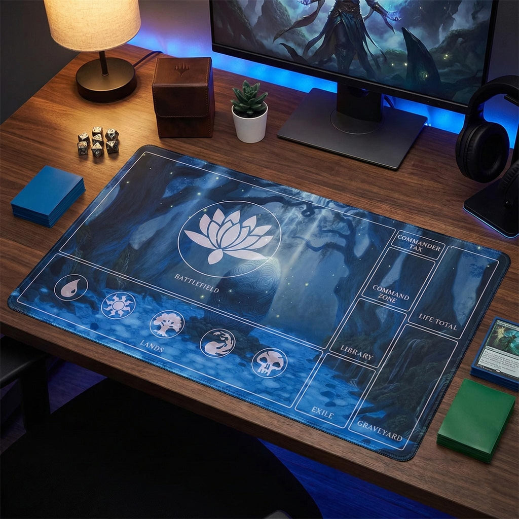 Blue Forrest MTG Commander Playmat