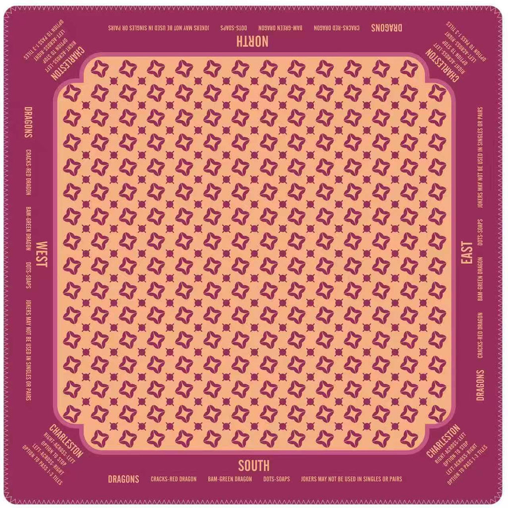 Mahjong Mat with Instructions, Classic Board Game Table Mat with Charleston Rules, Non-Slip Noise Reduction Playing Surface