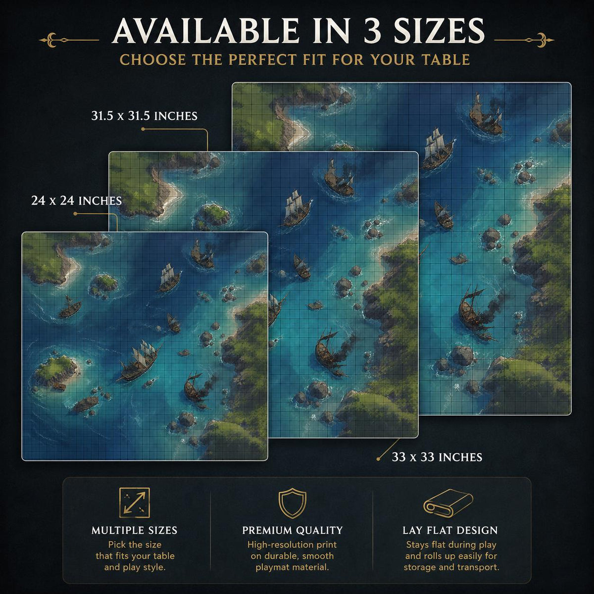 Naval Battle TTRPG Playmat