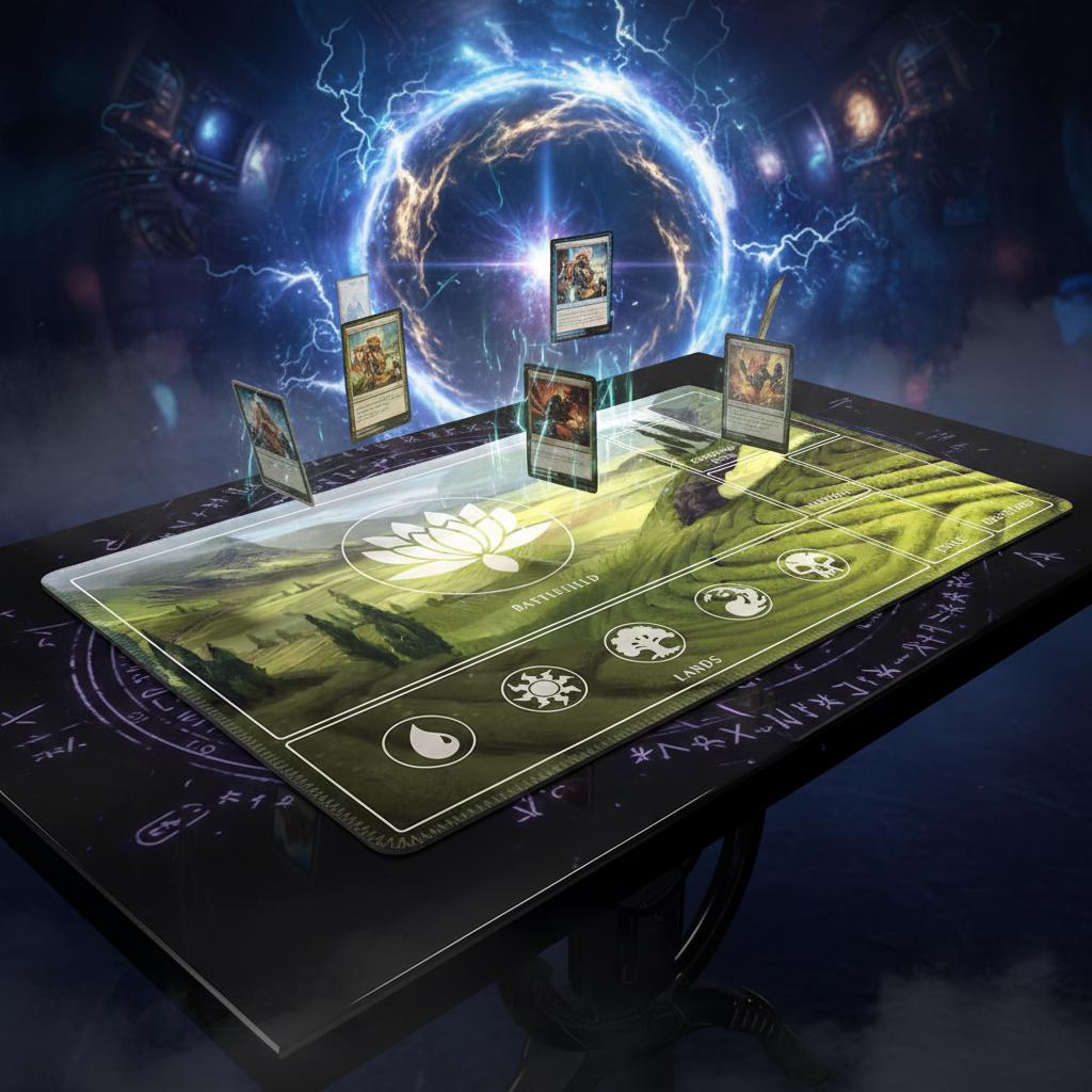 MTG Playmat with Zones, Magic the Gathering Commander Mat, Zoned TCG Desk Mat
