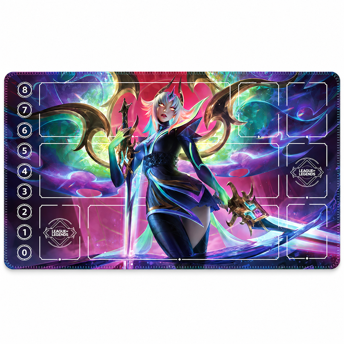 Empyrean Kayle Riftbound TCG playmat — full mat