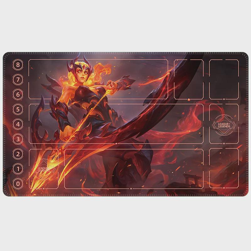 Ashe Inferno Skin Riftbound LOL Playmat - League of Legends Inspired Trading Card Game - 24" x 14" inches (600 x 350 x 2 mm) Stitched Edges
