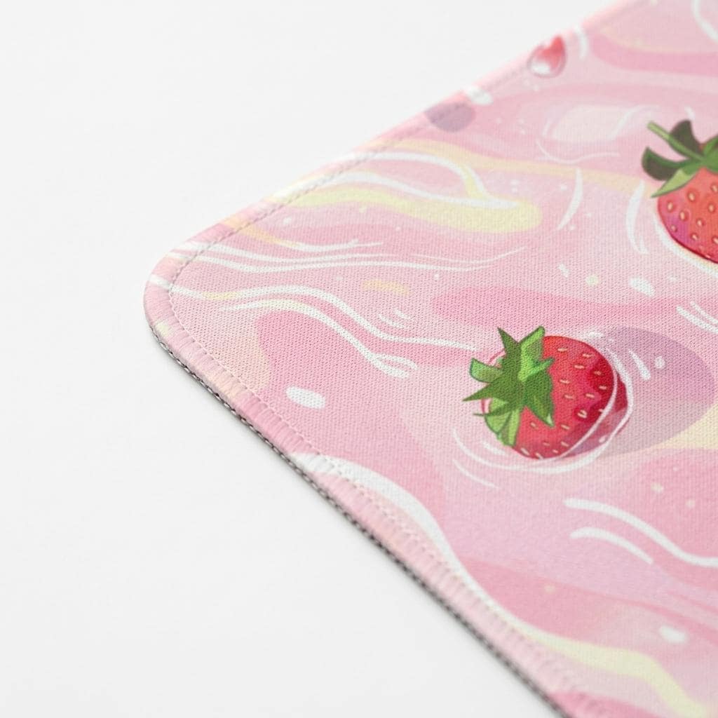 Pink Strawberry Gaming Desk Mat | Mousepads | Gift for her | Available in Multiple Sizes