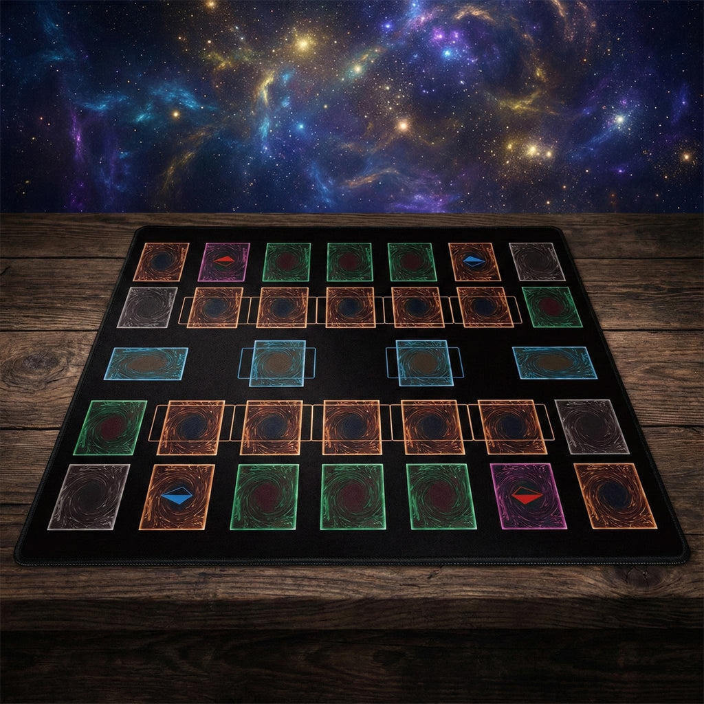 Two Player Yu-Gi-Oh! Playmat | 2 Player YGO Battle Mat | Double Duel Layout | 24 x 24"