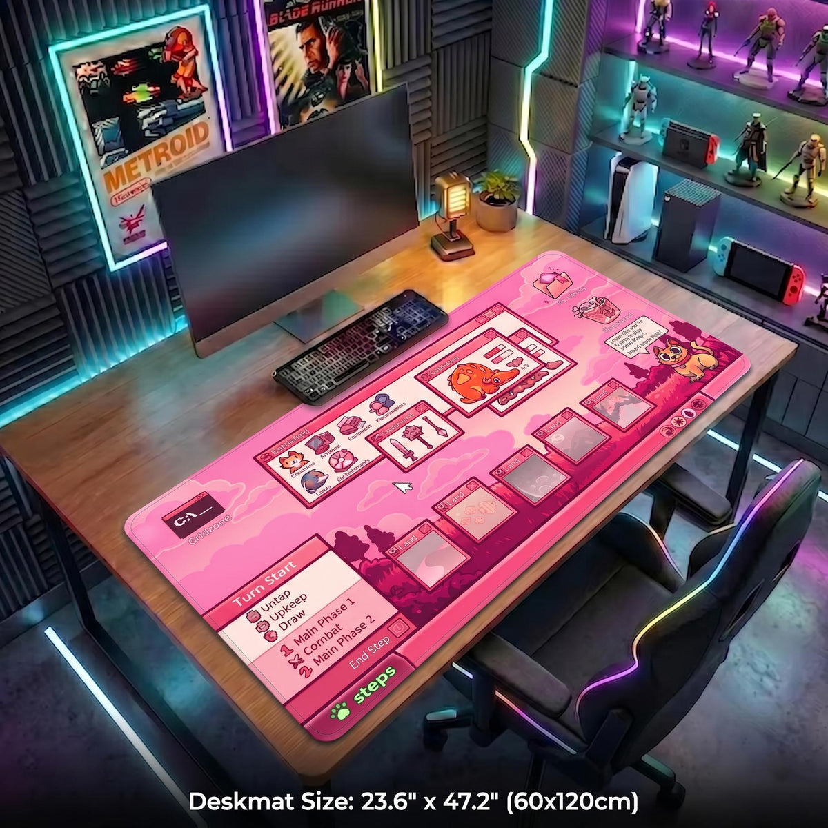Magic Pink Gaming Desk Mat