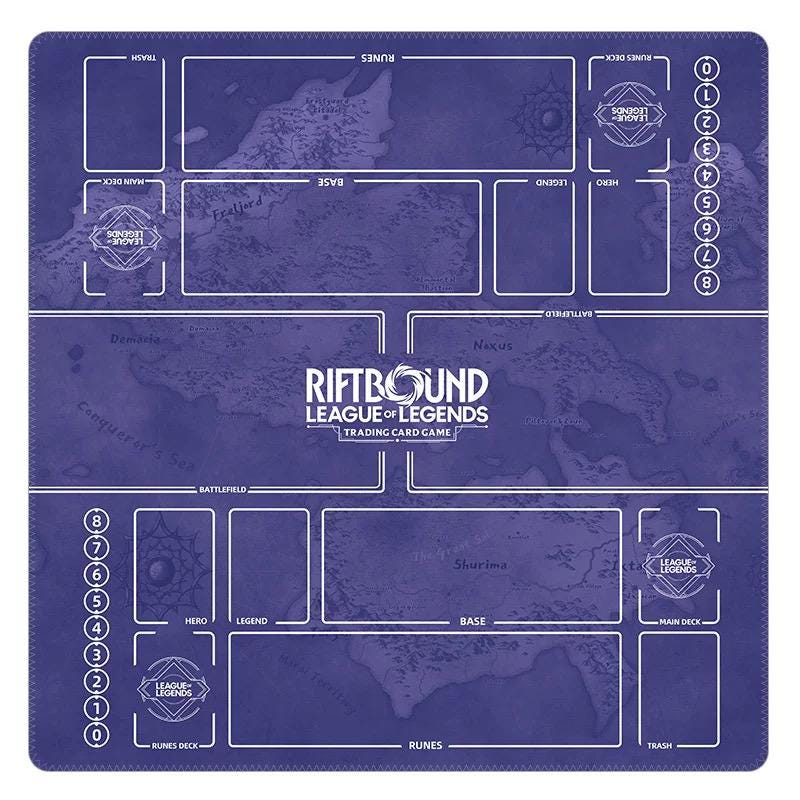 Riftbound TCG Playmat Two Player, League of Legends 24x24 Card Game Mat, Duo Battlefield Tabletop Desk Mat, Gamer Gift