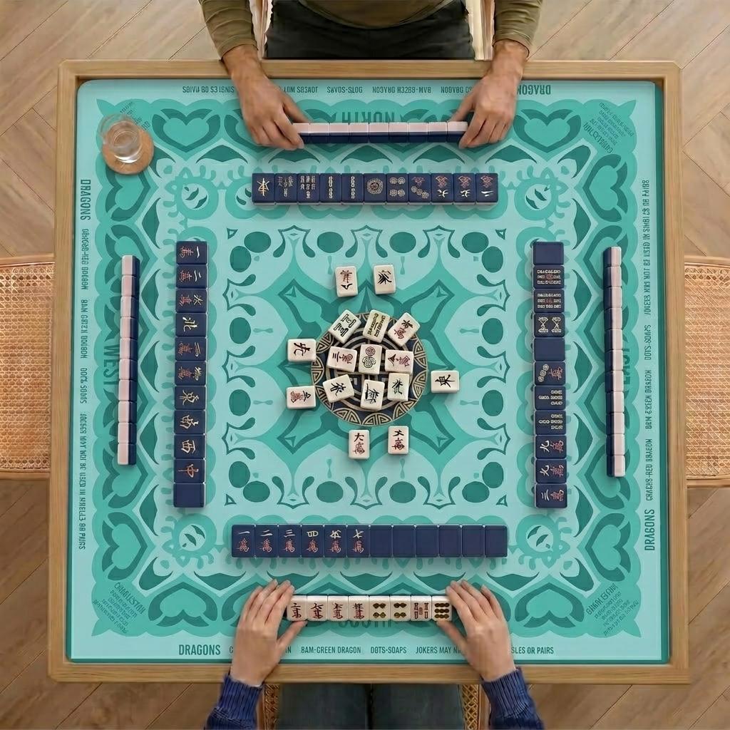 Teal Mahjong Playmat