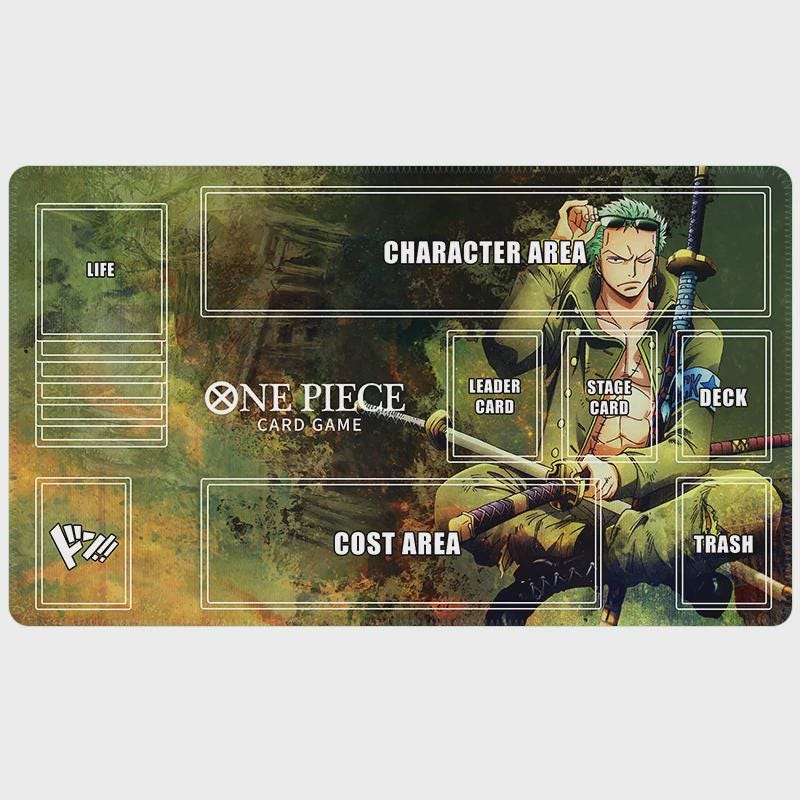 One Piece Card Game Playmat Roronoa Zoro, TCG Playmat with Zones, Custom Anime Playmat, Desk Mat, Zoro TCG Mat, Gift for Gamer