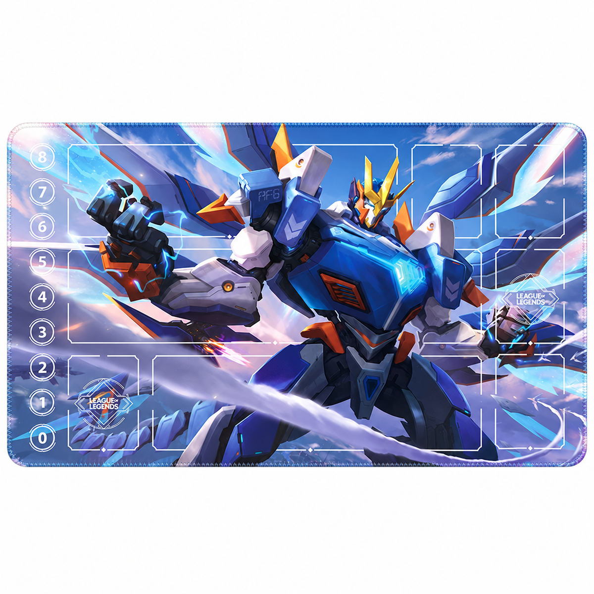 Galio Mecha Riftbound playmat full mat with artwork-matched stitched edges
