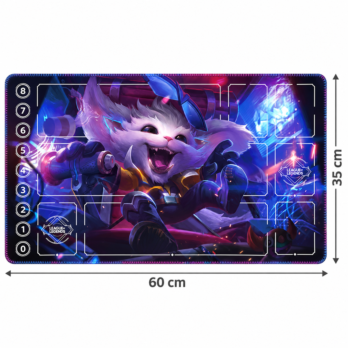 Gnar Riftbound playmat dimensions with artwork-matched stitched edges