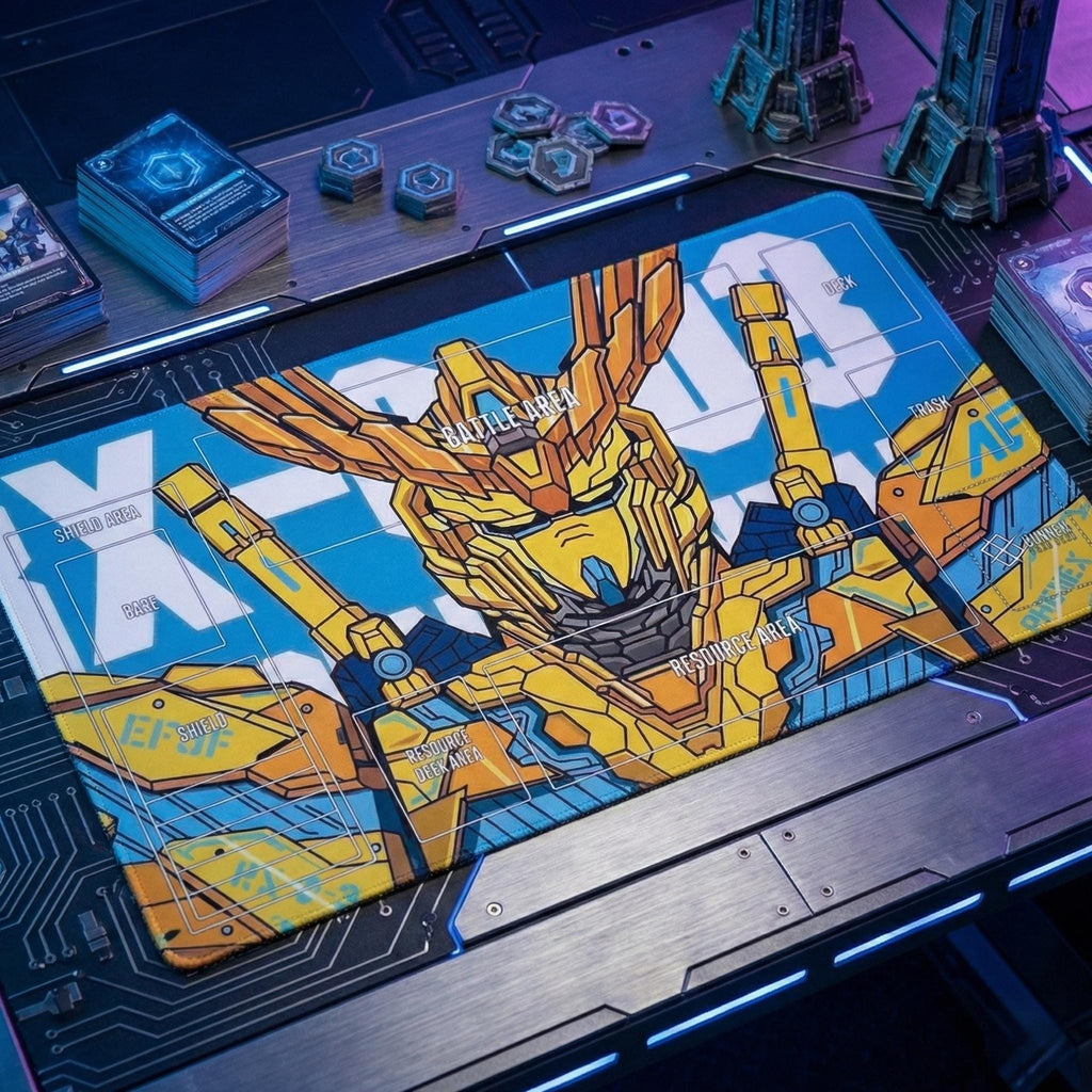 Gundam RX-0 Unicorn 03 Phenex TCG Playmat, 24x14" Mobile Suit Desk Mat, Non-Slip Rubber, Pro Card Pad, Sci-Fi Robot Gamer Gift, Mouse Pad