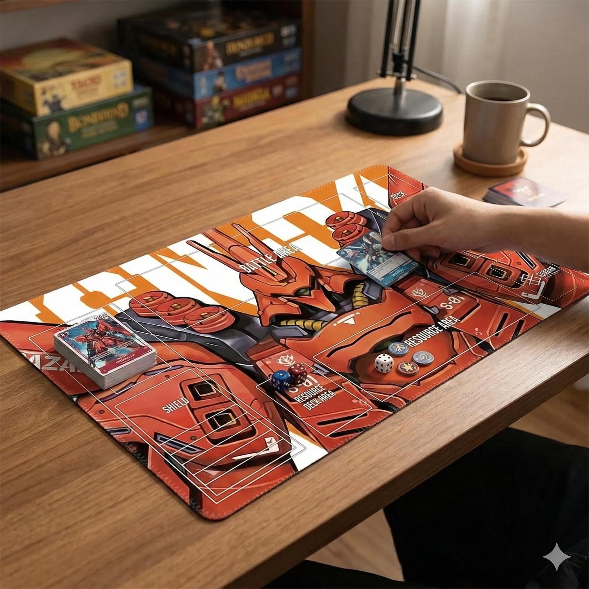 S-01 Gundam Trading Card Game Playmat, 24x14" Table Mat, Mobile Suit Desk Mat