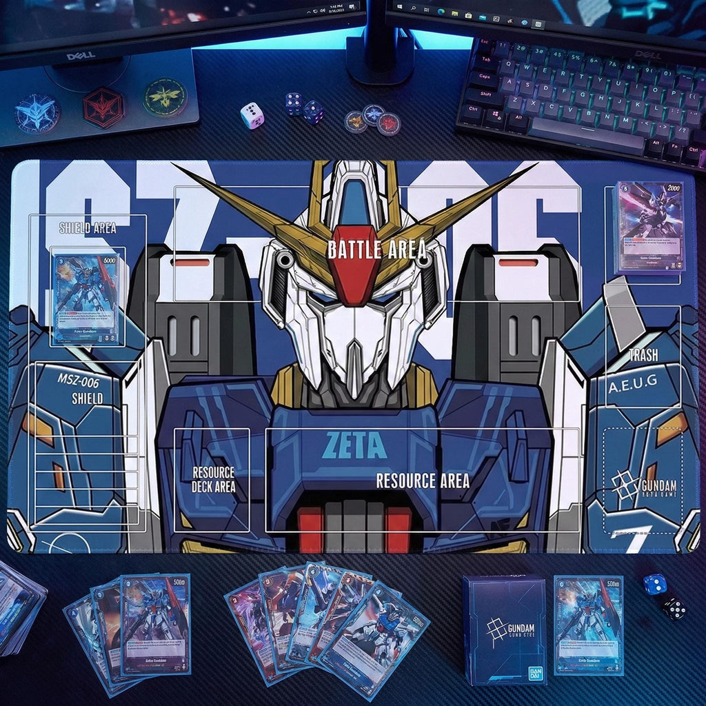 Gundam MSZ-006 Zeta Playmat - Gundam Card Game - 24" x 14" inches (600 x 350 mm) - Trading Card Game