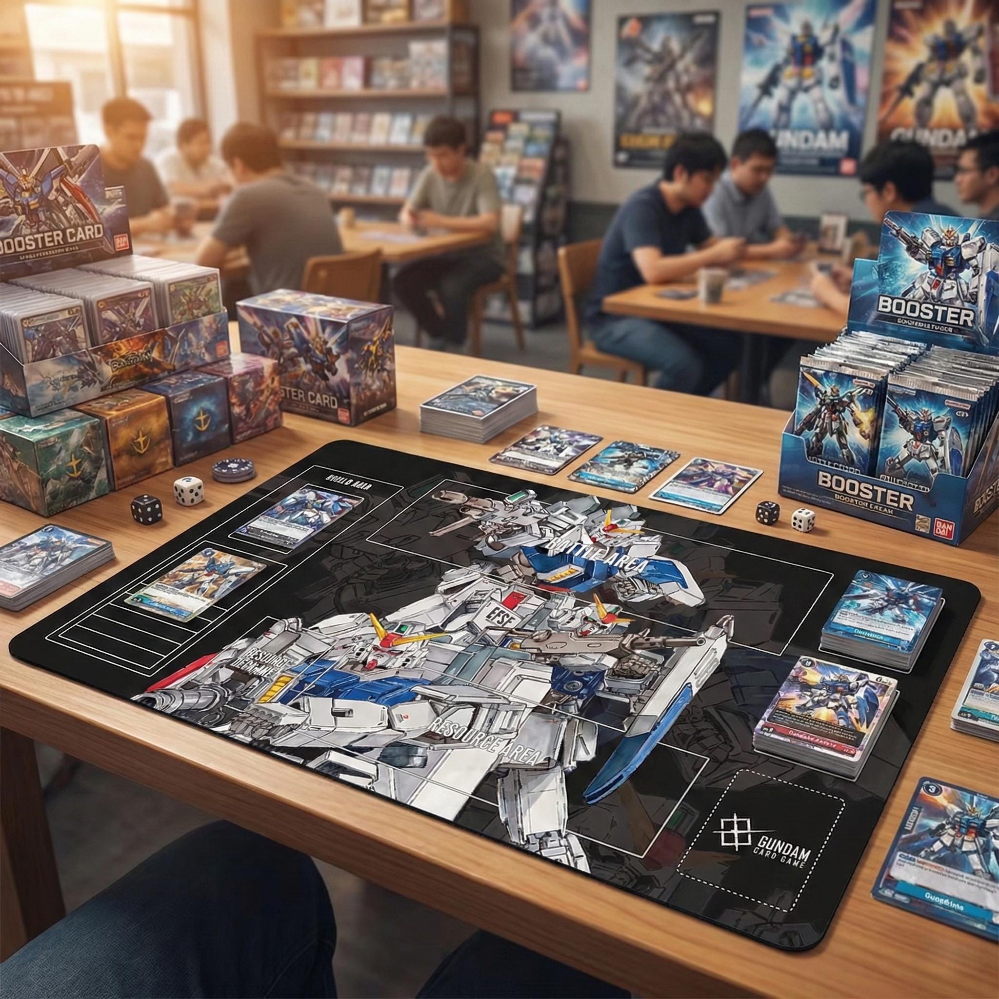 Gundam RX-79 Mecha Playmat, Card Game Desk Mat, 24x14 Inch Gaming Surface