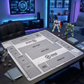 Duo Card Game Gundam Playmat | 2 Player TCG Battle Mat | Double Field Resource & Battle Zones | Two-Player Layout Table Game | Gray 60x60cm