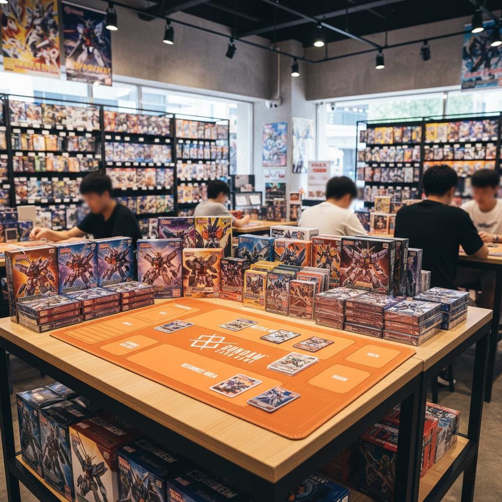 Gundam Card Game Playmat – Orange TCG Desk Mat with Zones (24x14)