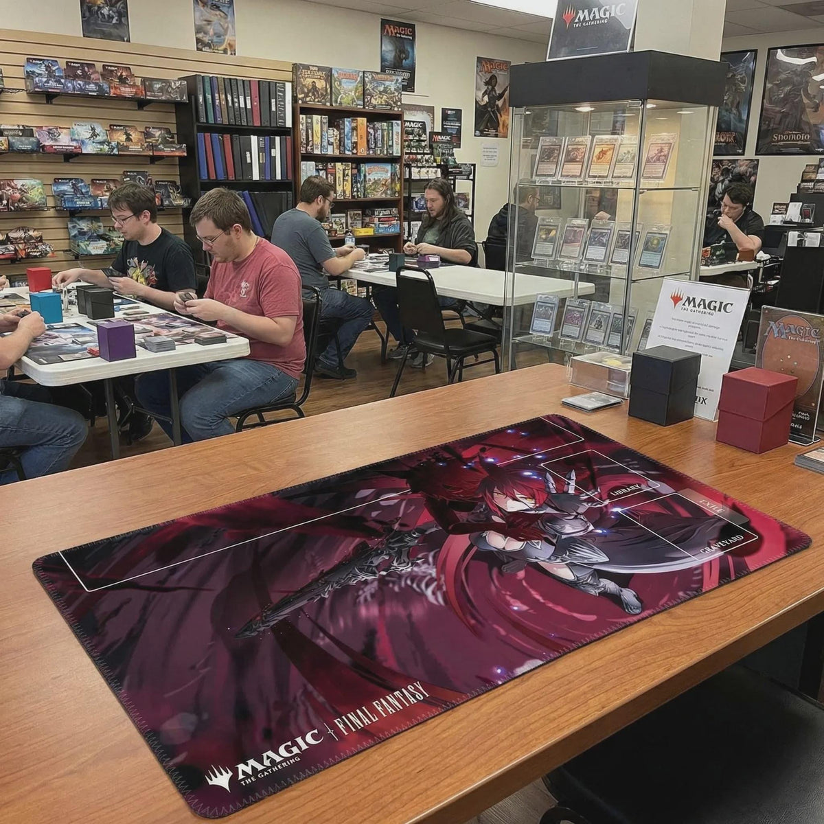 Crimson Anime Warrior MTG Playmat