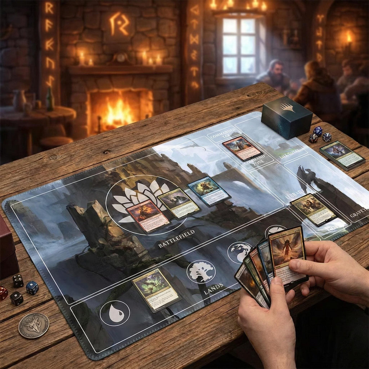 Lotus Fantasy Art MTG Commander Playmat