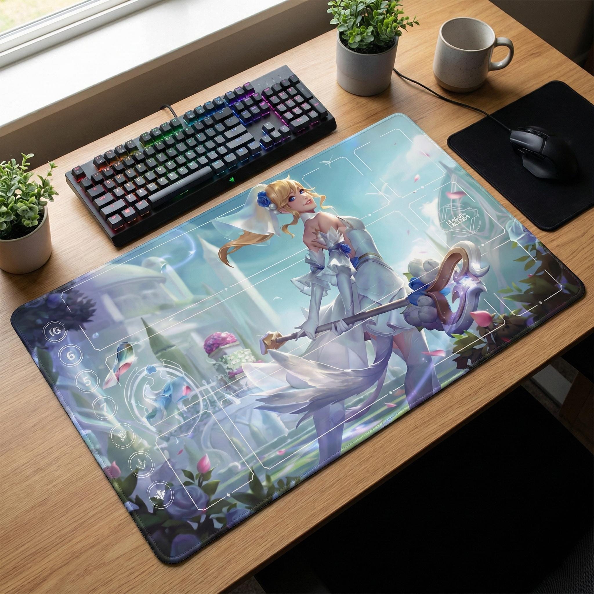 Lux Arcana Riftbound LOL Playmat - League of Legends Inspired Trading Card Game - 24" x 14" inches (600 x 350 x 2 mm) Stitched Edges