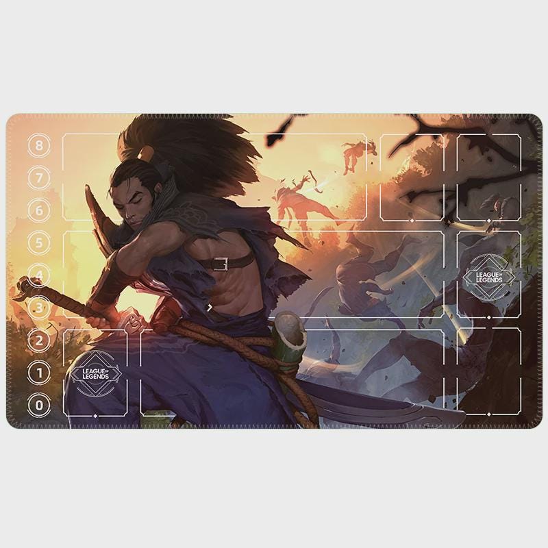 League of Legends Yasuo Playmat – Arcana Riftbound TCG Gaming Surface 24"x14"