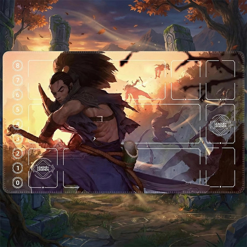 League of Legends Yasuo Playmat – Arcana Riftbound TCG Gaming Surface 24"x14"