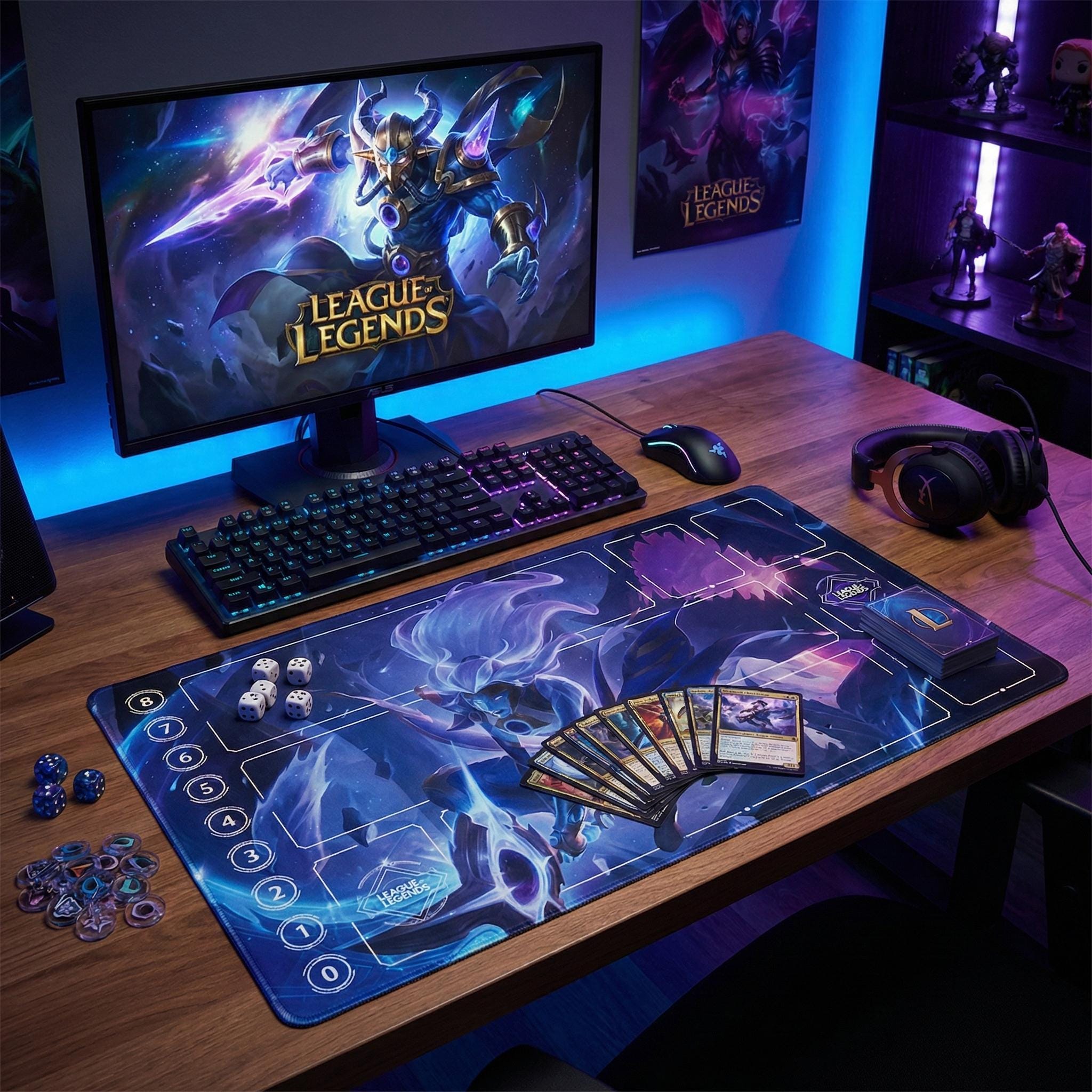 Yasuo Arcana Riftbound LOL Playmat - League of Legends Inspired Trading Card Game - 24" x 14" inches (600 x 350 x 2 mm) Stitched Edges
