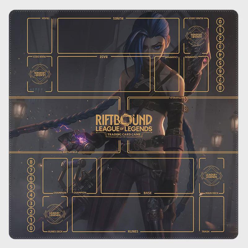 Jinx Arcane Duo Zones Riftbound Playmat LOL - League of Legends Trading Card Game - 24" x 24" inches (60x60 cm) Two Player Battlefield